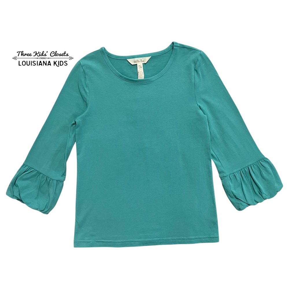 Matilda Jane 8Y Teal Perfectly Paired Puffer Tee Shirt